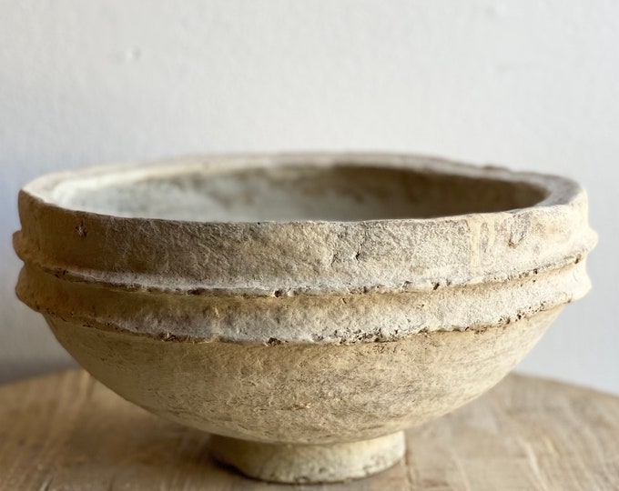 Vintage Paper Mache Bowl large Etsy