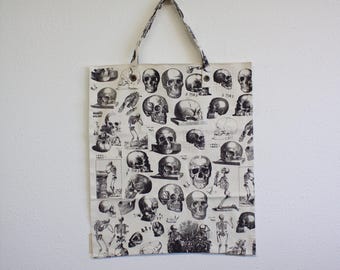 Anatomical Skull and Skeleton Canvas Tote Bag