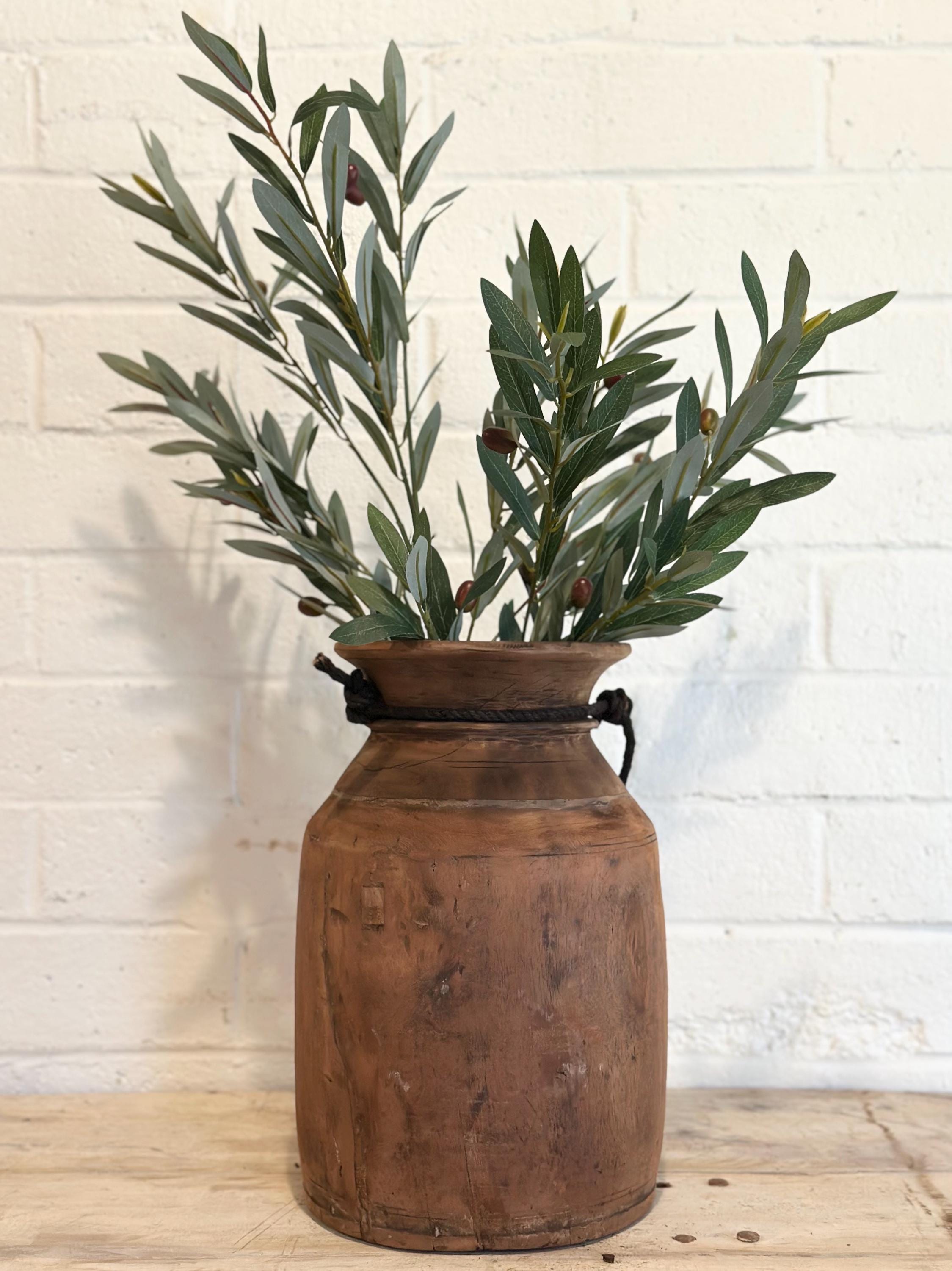 Vintage XL Wood Pot - Etsy