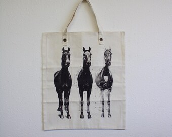 Horse Anatomy Canvas Tote Bag