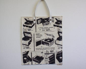 Vintage Record Player Canvas Tote Bag