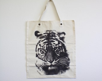 Tiger Portrait Canvas Tote Bag