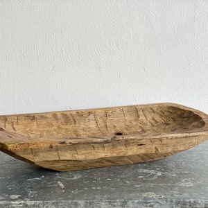 Hand carved wood dough bowl