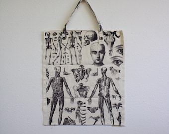 Vintage Anatomy Canvas Tote Bag
