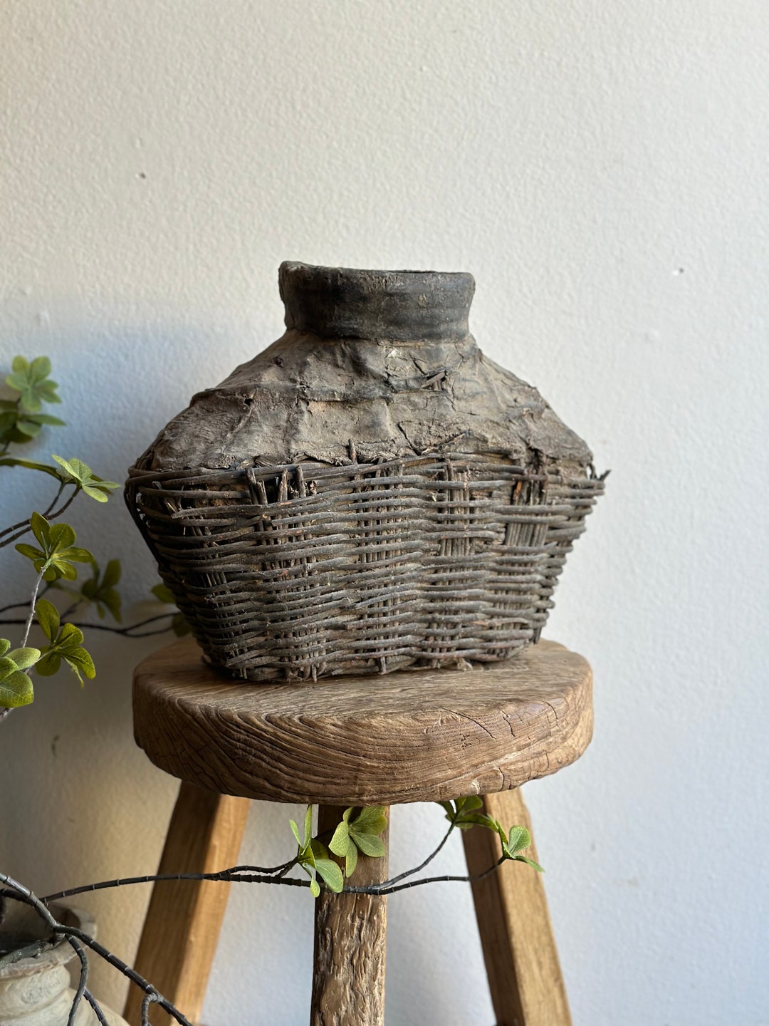 Antique Wicker Fish Basket Etsy