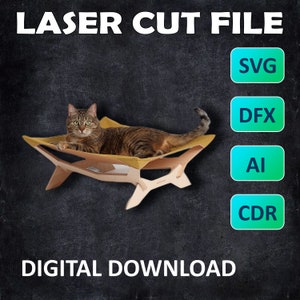 Layouts de rede para gatos personalizados, corte a laser, cama para animais de estimação, arquivo de corte a laser, roteador de corte CNC Homak, cama para gatos Glowforge, plano Svg, cama para animais de estimação
