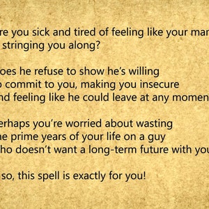 Powerful Commitment Love Spell. Marriage Love Spell. BINDING & OBSESSION LOVE Spell - White Magic - Casting Same Day Spell - Fast Results image 2