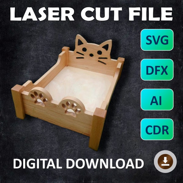 Custom Сat bed Layouts laser cutting Pet Bed laser cut file CNC Cutting Router Glowforge Svg Plan