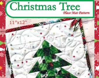 PDF Christmas Quilt Pattern , Christmas Tree Quilt Pattern , Christmas Place Mat Pattern