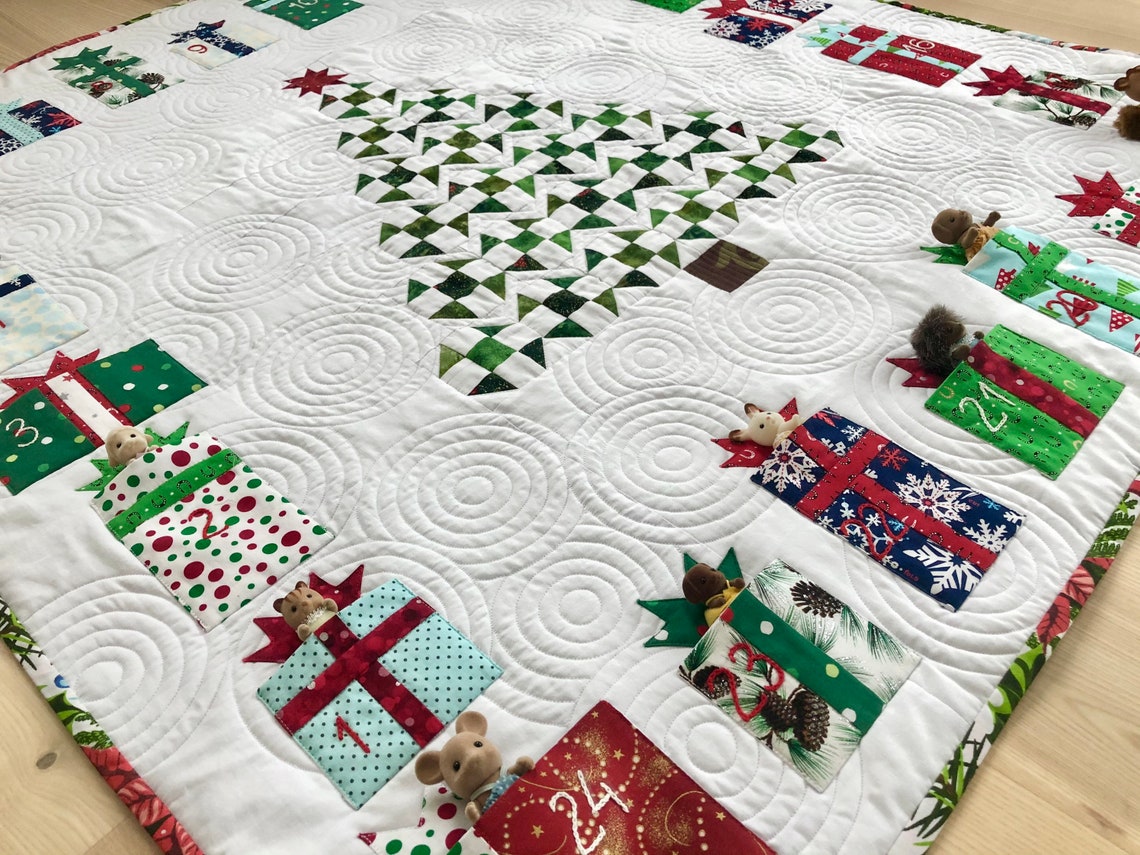 Christmas Quilt Calendar Quilt Advent Calendar Appliqué Etsy