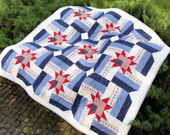 Quilt for Sale , Patriotic Quilt , Handmade Quilt for Sale, Farm Quilt, Holliday Gift , Quilt , Finished Quilt, Throw Quilt