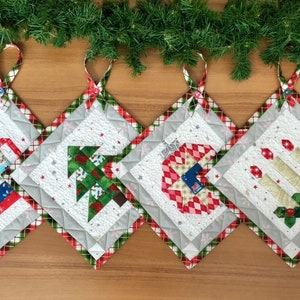 Weihnachts-Quilt / Weihnachtsbecher-Teppich / Weihnachts-Tischset / Gesteppter Becher-Teppich / Handgemachter Quilt