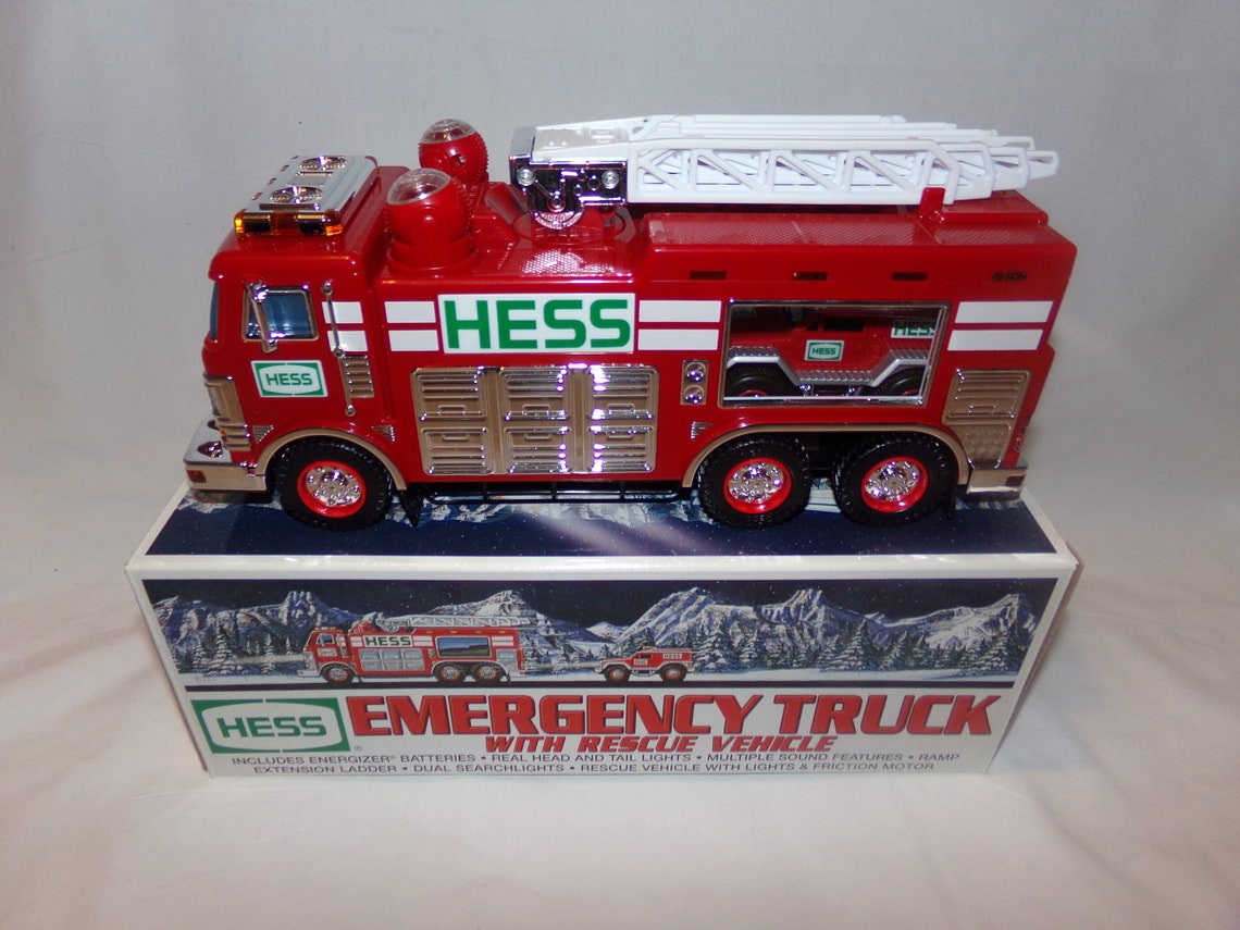 Hess Holiday Collectible Emergency Truck With Rescue Vehicle Etsy