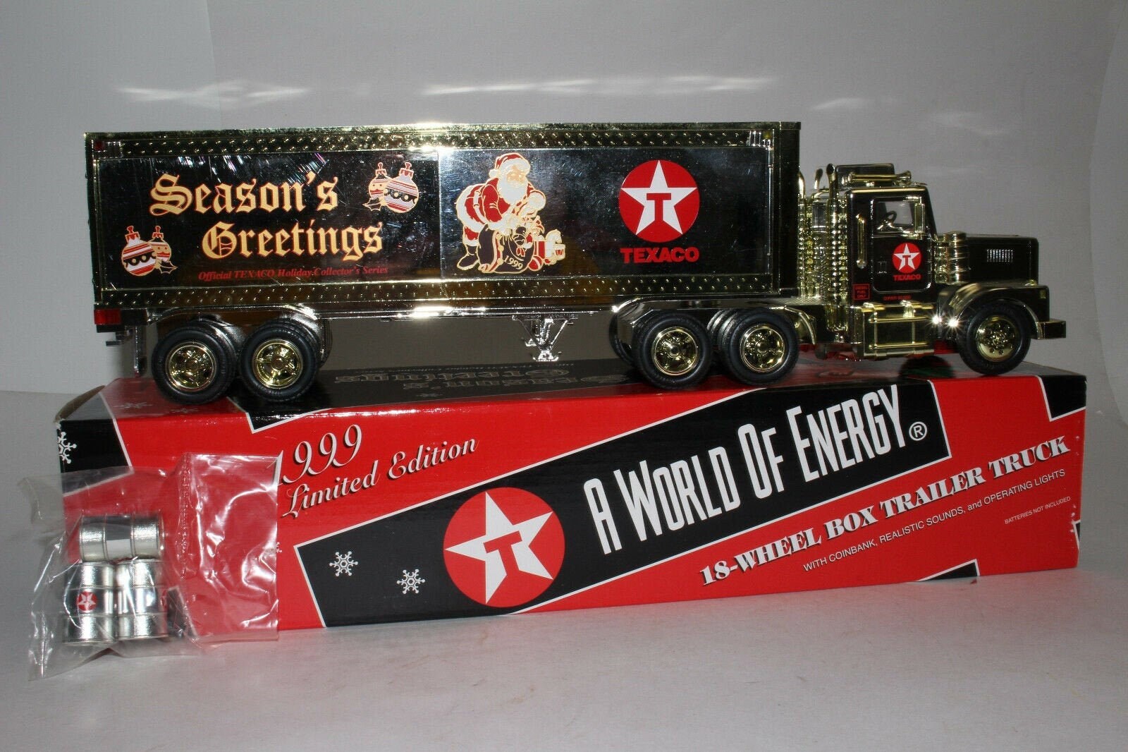 1999 Texaco Holiday Box Trailer Truck Coinbank Limited Edition Collectors Series 