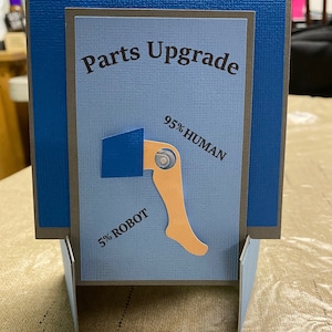 Get Well Knee Replacement Card - French Door Easel Style - Blue