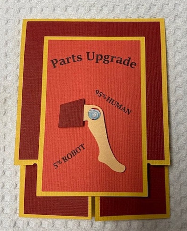 Get Well Card for Knee Replacement French Door Easel Design Red Etsy