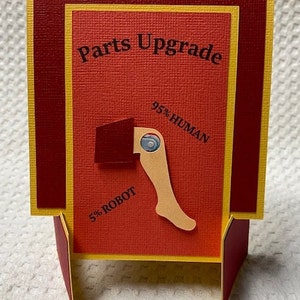 Get Well Card for Knee Replacement - French Door Easel Design - Red