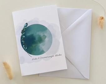Trauerkarte zur Beerdigung "Liebe & Erinnerungen bleiben." / Klappkarte A6 mit Umschlag