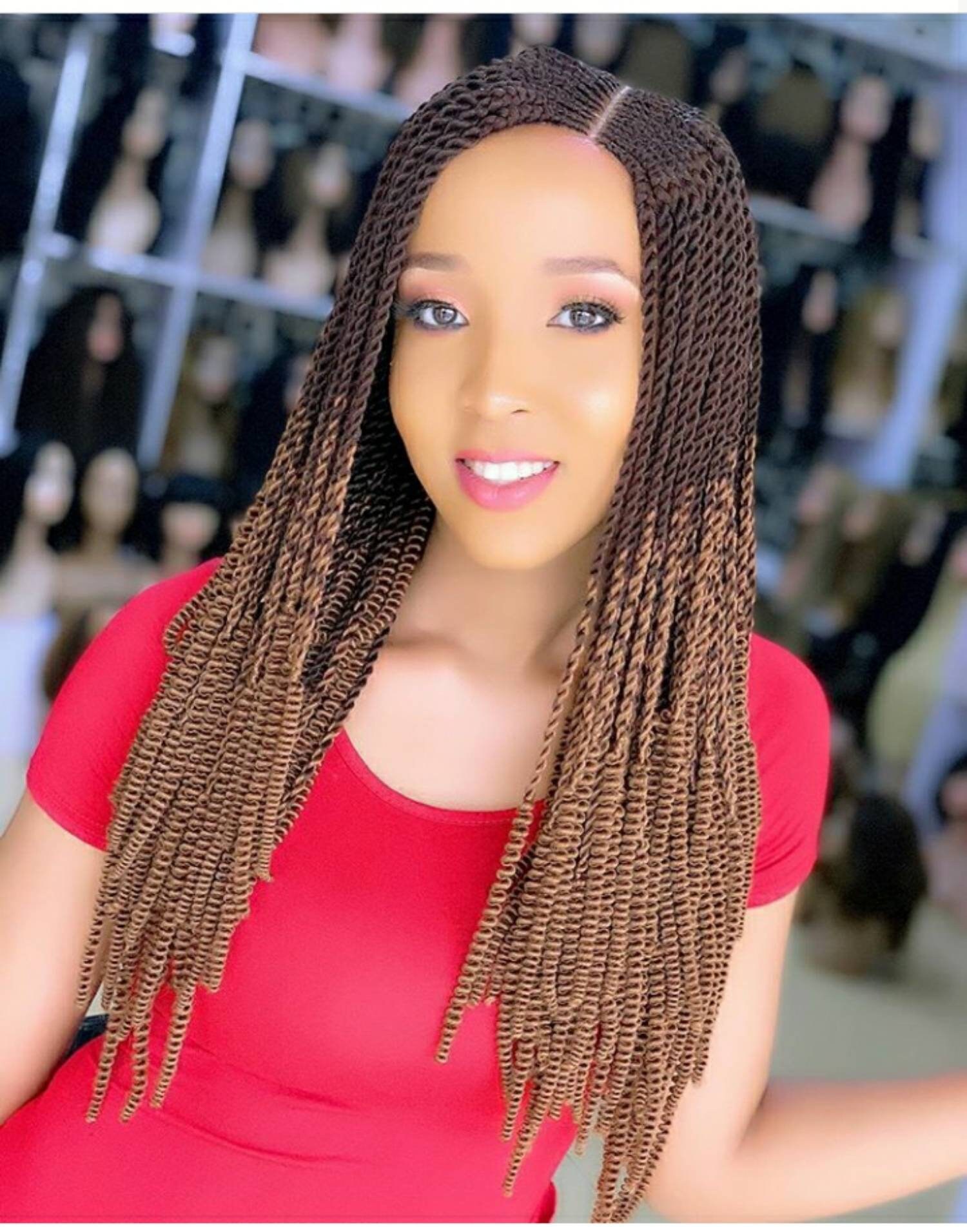 BRAIDED WIG. Full Lace Closure braided wig. Macro Twist Etsy