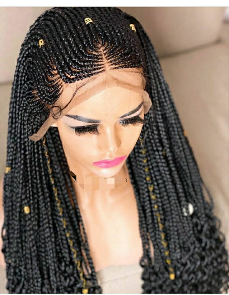 BRAIDED WIG. Full Lace Frontal braided wig. Nigeria woman Etsy