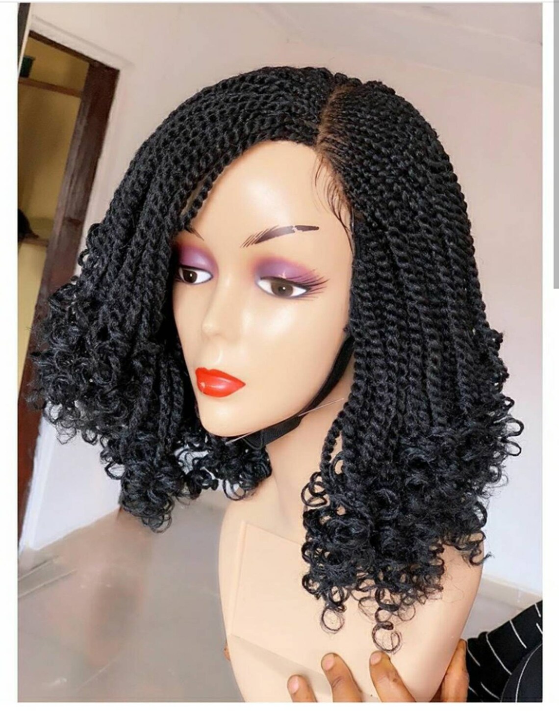 BRAIDED WIG. Full Lace Frontal braided wig. Nigeria woman Etsy