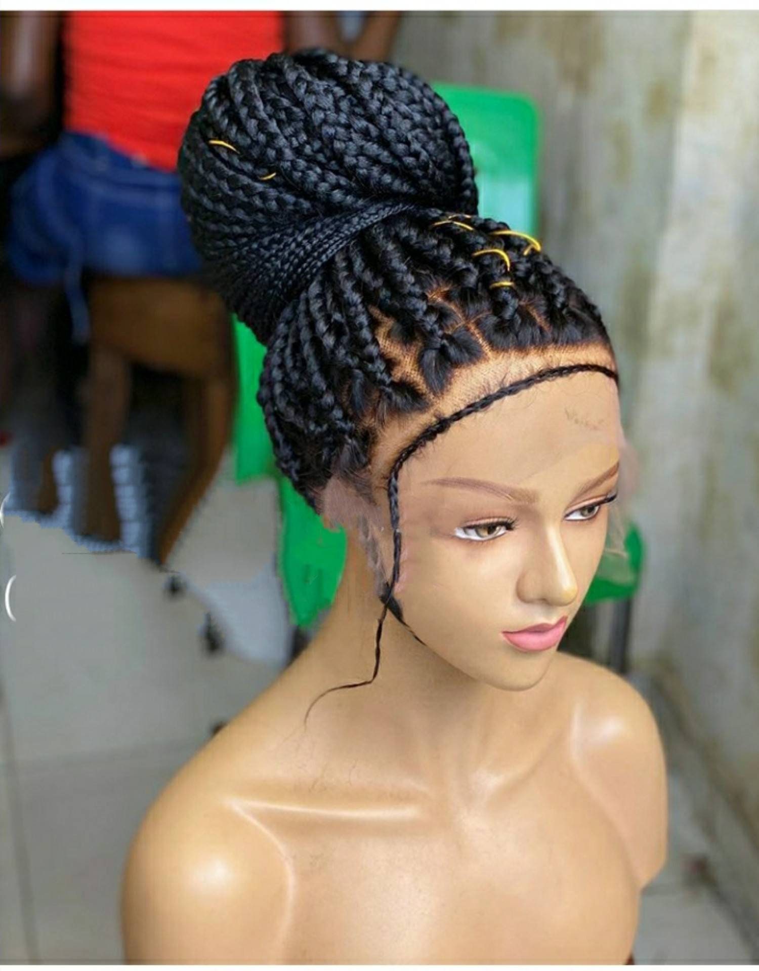 BRAIDED WIG. Full Lace Frontal braided wig. Nigeria woman Etsy