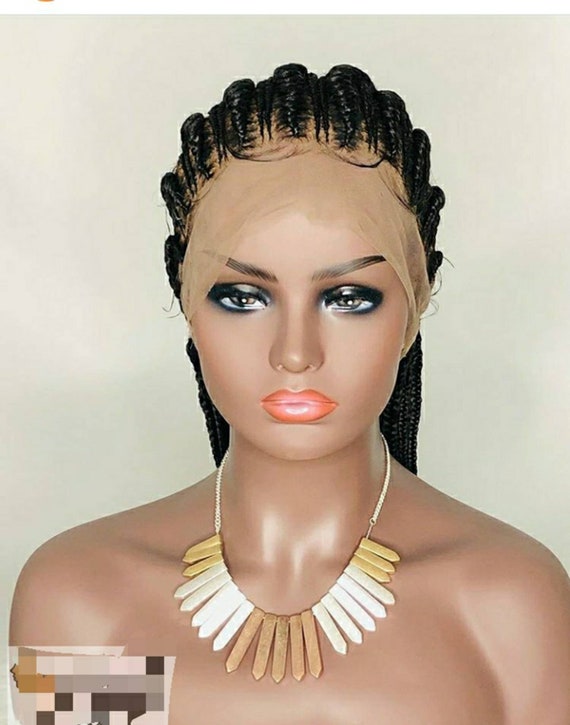 BRAIDED WIG. Full Lace braided wig Nigeria woman Braided wig Etsy