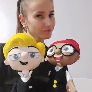 Custom plush doll.Lou and Mandy doll from Ugly Dolls. This UglyDolls-inspired plush toy is made from a child's sketch (30-40 cm).