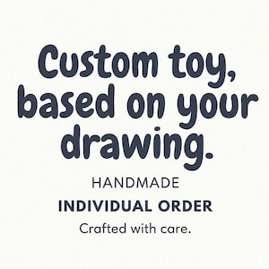 Peluche personalizado basado en una foto de tu dibujo: un juguete hecho a mano. Elaborado artesanalmente. 60-65 cm.