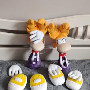 Custom Rayman Inspired Plush Toy: Handmade to Order