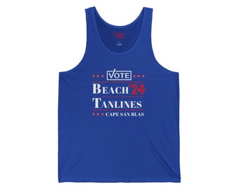 Votez pour Beach Tanlines 2024 Débardeur unisexe Cape San Blas en jersey