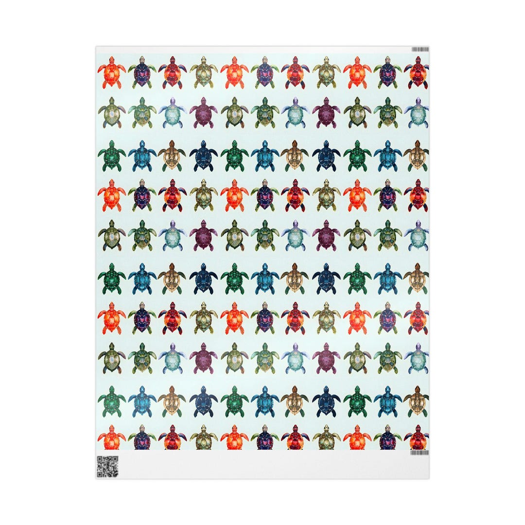 Colorful Sea Turtle Wrapping Paper - Etsy