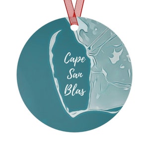 Cape San Blas Florida Landkarte Metall Ornamente