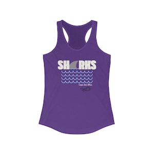 Shark-Inspired Women&#39;s Racerback Tank Top, Summer Shirt, Beachwear, Gift for Ocean Lovers, Travel Essentials, Casual Apparel