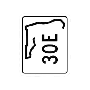May include: A white sticker with a black outline of the state of Florida and the text "30E" inside.