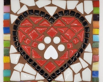 Cat, Dog, Paws, Craft, Kit, Mosaic, Cat gifts, Dog gifts, Craft Kits for Adults, Pets, Heart