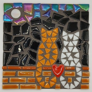 Cat Mosaic DIY Craft Kit: Moonlight Meow, Beginner Art