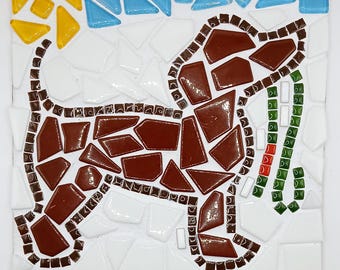 Dog Mosaic DIY Craft Kit, Dog with leash, Pet Lover, Beginner Mosaic