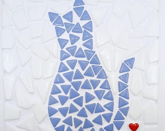 Cat Mosaic DIY Craft Kit, Purrfect, Handcrafted, Beginner Mosaic Kit