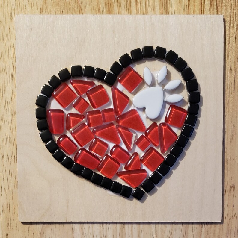 DIY Mosaic Kit Paw on My Heart Mosaic Mocha Grout Kit Etsy