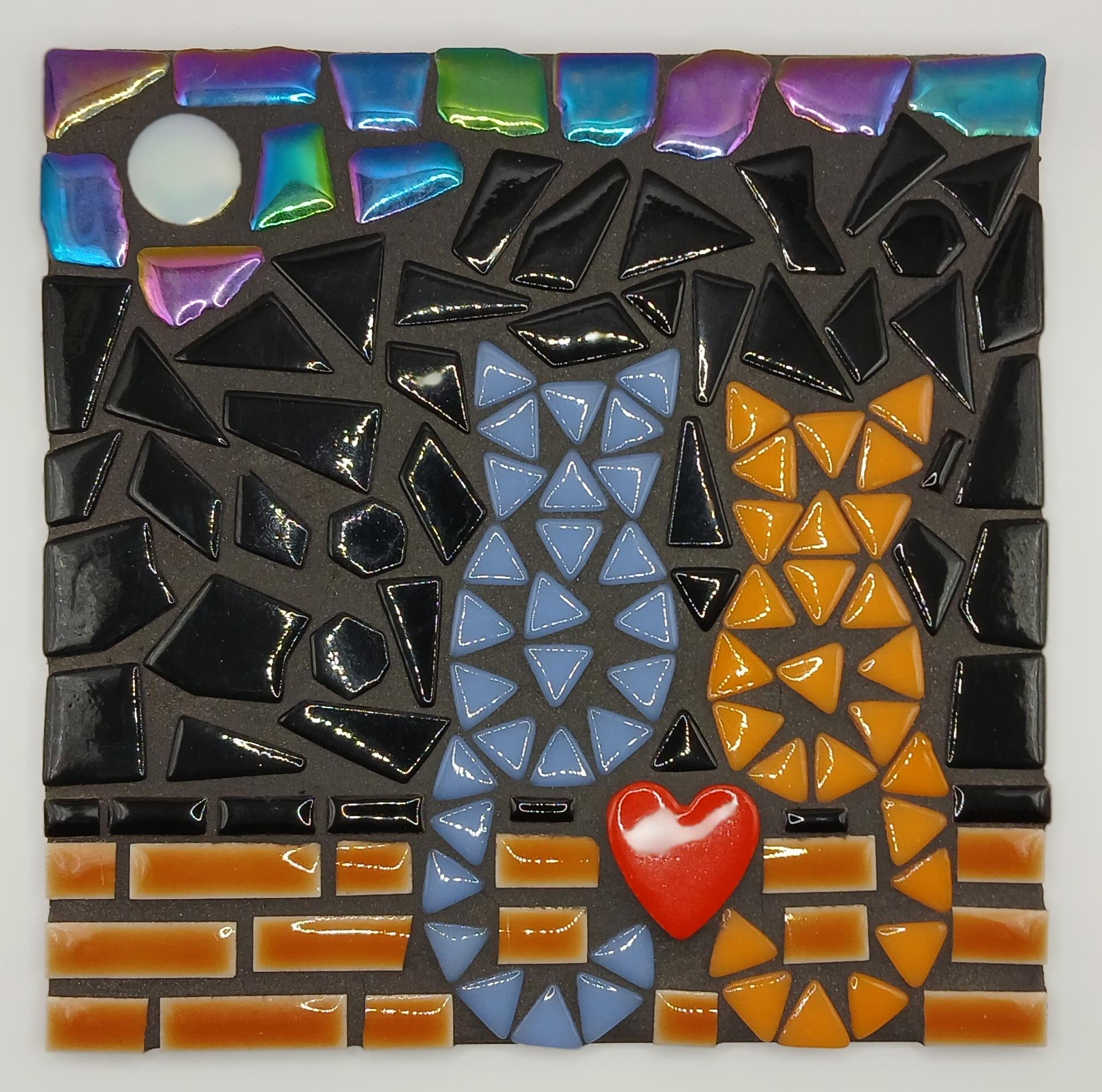 Cat Mosaic DIY Craft Kit, Moonlight Meow, Multiple Cat Color Options, Classic or Whimsical, Beginner Mosaic Kit
