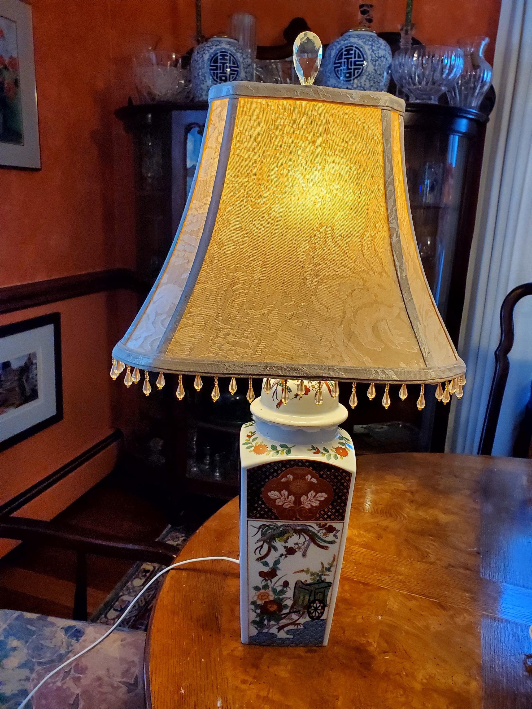 Vintage MCM 1970 IMARI Japanese Porcelain Floral Rickshaw Hand