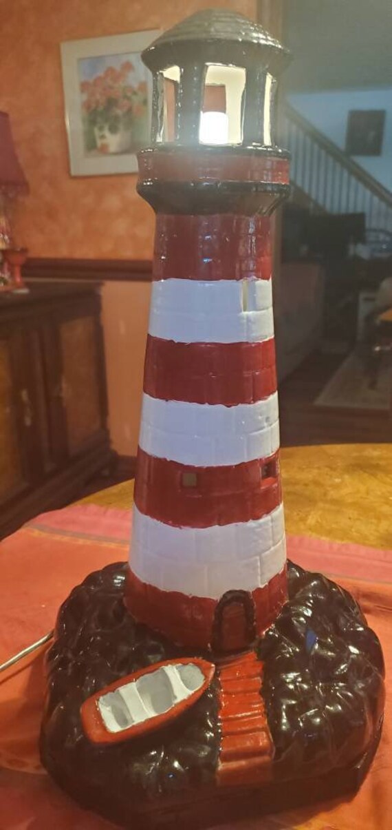 Ceramic lighthouse lamp deals