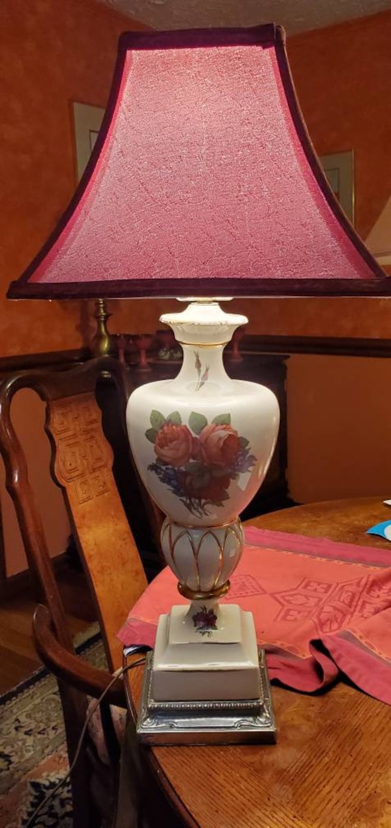 Antique on sale rose lamp
