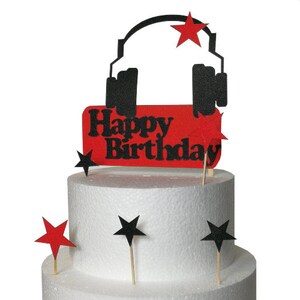 3D Headphone Ensemble de 5 Jeu vidéo inspiré Custom Happy Birthday Card Stock Cake Topper
