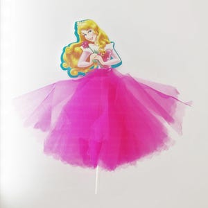 Lot de 2 cartes pour gâteau joyeux anniversaire Aurora Princess Disney Castle