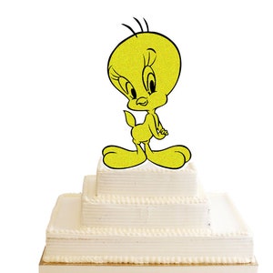 Grand Tweety Bird Looney Tunes 3D inspiré Custom Happy Birthday Card Stock Cake Topper