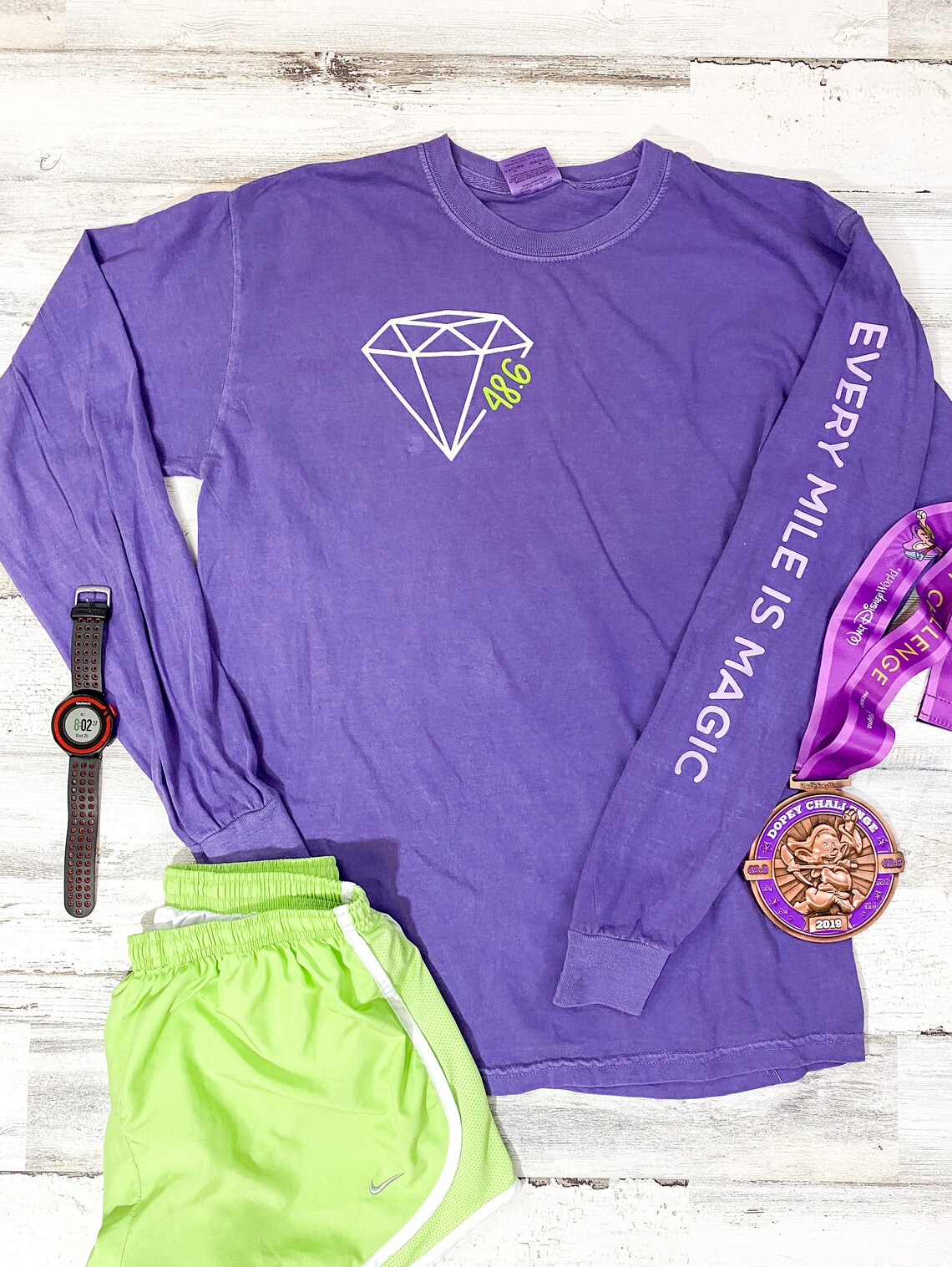 48.6 Disney World Diamond Dopey Shirt Purple RunDisney | Etsy