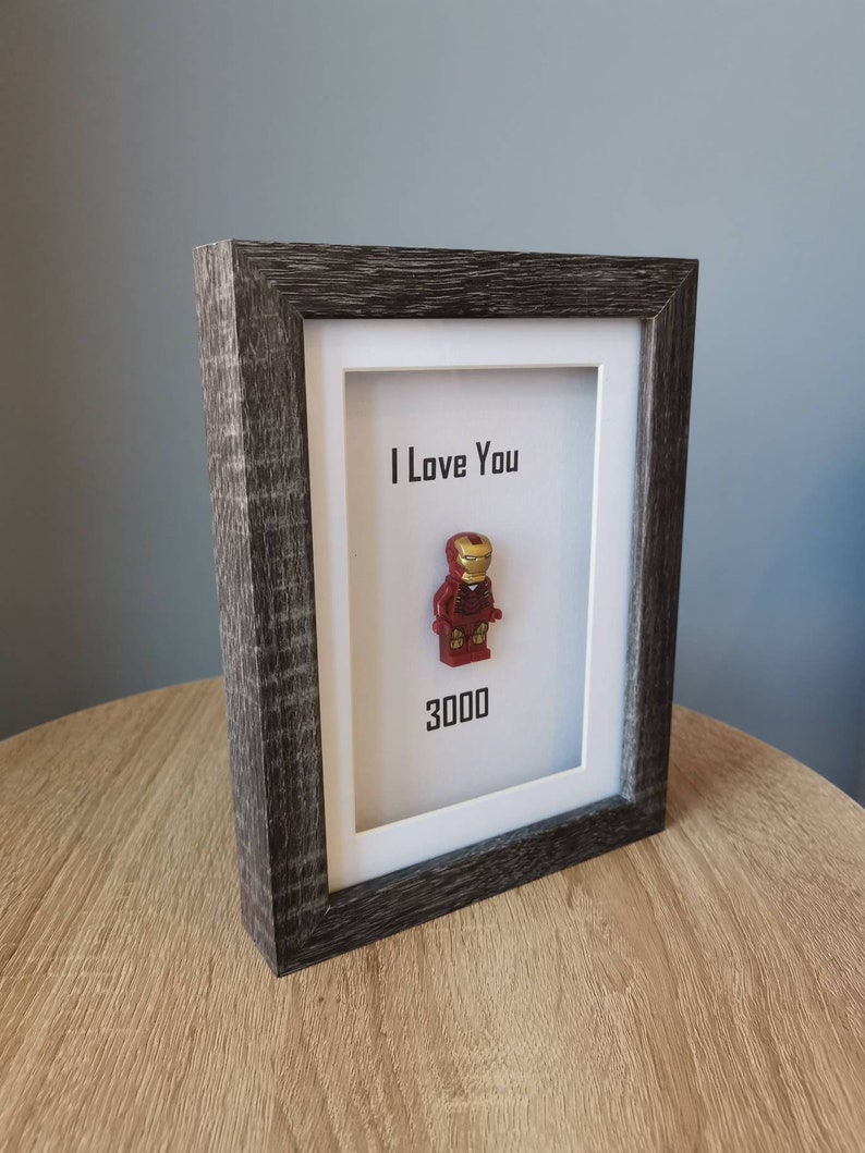 I Love You 3000 Ironman Minifigure Gift Frame Etsy I Love You 3000 Ironman Minifigure Gift Frame Etsy