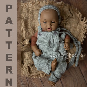 Overalls SEWING PATTERN, DIY, digital download, Newborn Photography Prop Coveralls